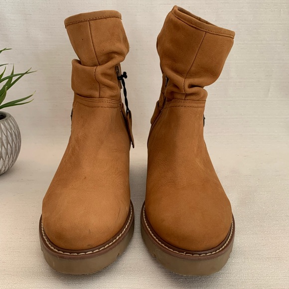 NEXT Forever Comfort Tan Leather Ruched Ankle Buckle Boots Woman’s EU41 US - Picture 4 of 11